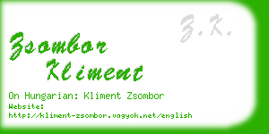 zsombor kliment business card